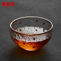 美斯尼 玻璃小品杯日式茶具茶道零配105ml耐高温品茗杯玻璃小杯子