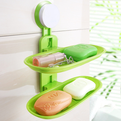 肥皂盒吸盘香皂盒创意卫生间双层大号沥水皂盒壁挂免钉浴室肥皂架
