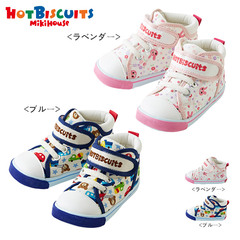 日本男女童二段宝宝学步鞋卡通印花款冬MIKIHOUSE HOT BISCUITS