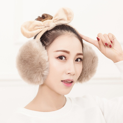 韩版耳套保暖耳罩女冬季可爱兔耳朵蝴蝶结仿兔毛超大耳暖耳包耳捂