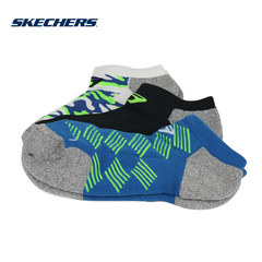 Skechers斯凯奇织物透气运动袜 男款舒适短袜S107031-422/AST