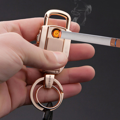jobon中邦USB电子充电打火机防风超薄金属创意钥匙扣男女个性礼品