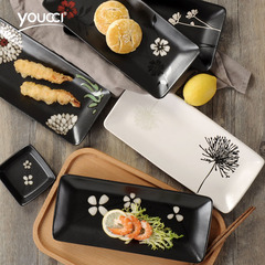 youcci悠瓷 日式和风西餐厅寿司盘子陶瓷 创意长方型甜品盘点心盘
