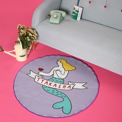 TYAKASHA塔卡沙爱系列   紫色美人鱼圆地毯JLN41