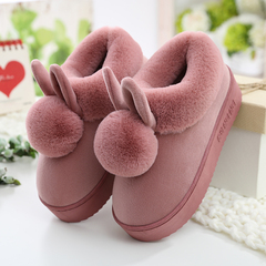 棉拖鞋冬季女士包跟厚底室内地板防滑冬天情侣可爱月子家居家拖鞋