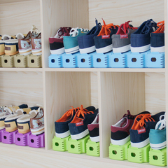 纳美嘉一体式双层环保塑料创意鞋柜收纳鞋架简约鞋架4只装