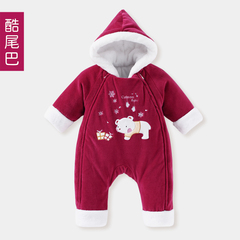 婴儿棉衣保暖服装婴幼儿爬服哈衣0-1岁男女童宝宝加厚秋冬连体衣