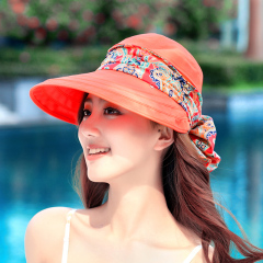 韩版女夏天防晒沙滩帽子太阳帽防紫外线户外凉帽可折叠遮阳遮脸帽