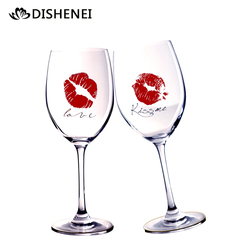 低奢内家用高脚杯红酒杯子水晶红唇限量对杯2个欧式套装送情人