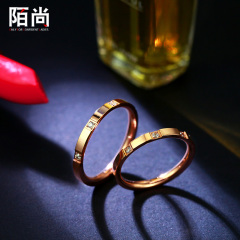 日韩版镀18K玫瑰金戒指女情侣对戒指环彩金尾戒婚戒饰品礼物包邮