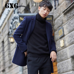GXG男装 冬季新品外套男韩版呢子大衣中长款羊毛呢大衣#64826006